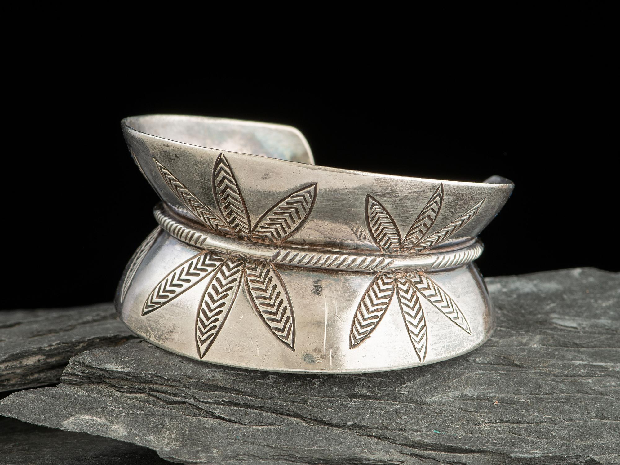 Abstract Sterling Silver Cuff Bracelet