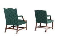 Two George III Style Mahogany Library Chairs