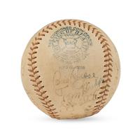 A 1935 World Series Champions Detroit Tigers Team Signed Autograph Baseball Featuring Hank Greenberg, Charles Gehringer, Goose Goslin and Mickey Cochrane (Beckett Authentication Services Letter of Authenticity)