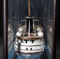 A Painted Wood Cased Steamboat Model