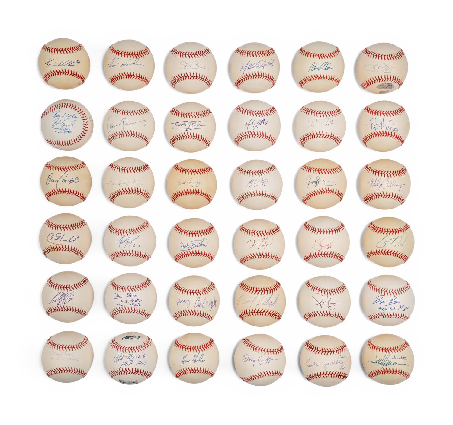 Bases Loaded Signed Autograph Baseball Group No. 3