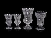 Four Waterford Cut Glass Vases