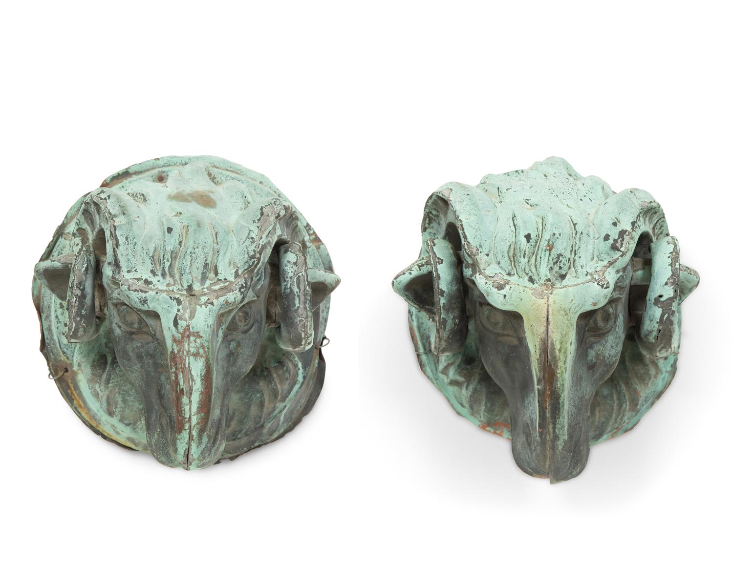 A Pair of Tole Ram's Heads