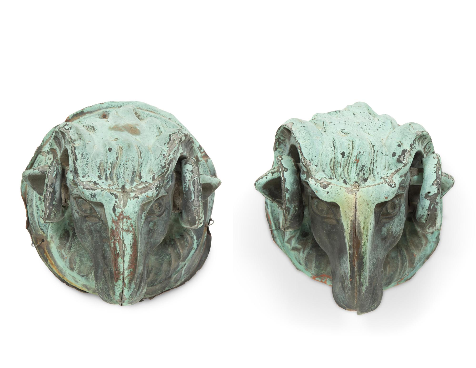 A Pair of Tole Ram's Heads