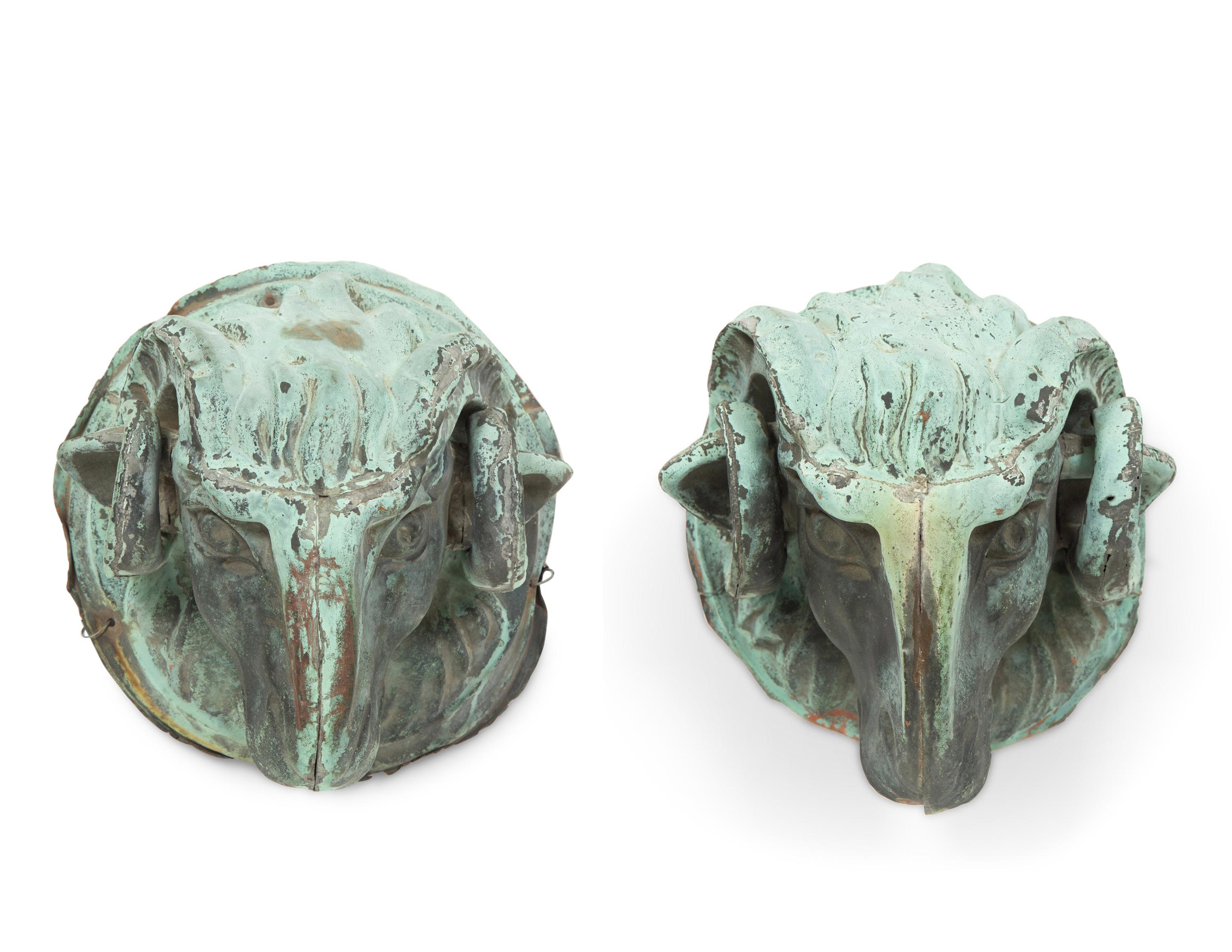 A Pair of Tole Ram's Heads