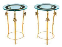 A Pair of Art Nouveau Style Gilt Bronze Side Tables