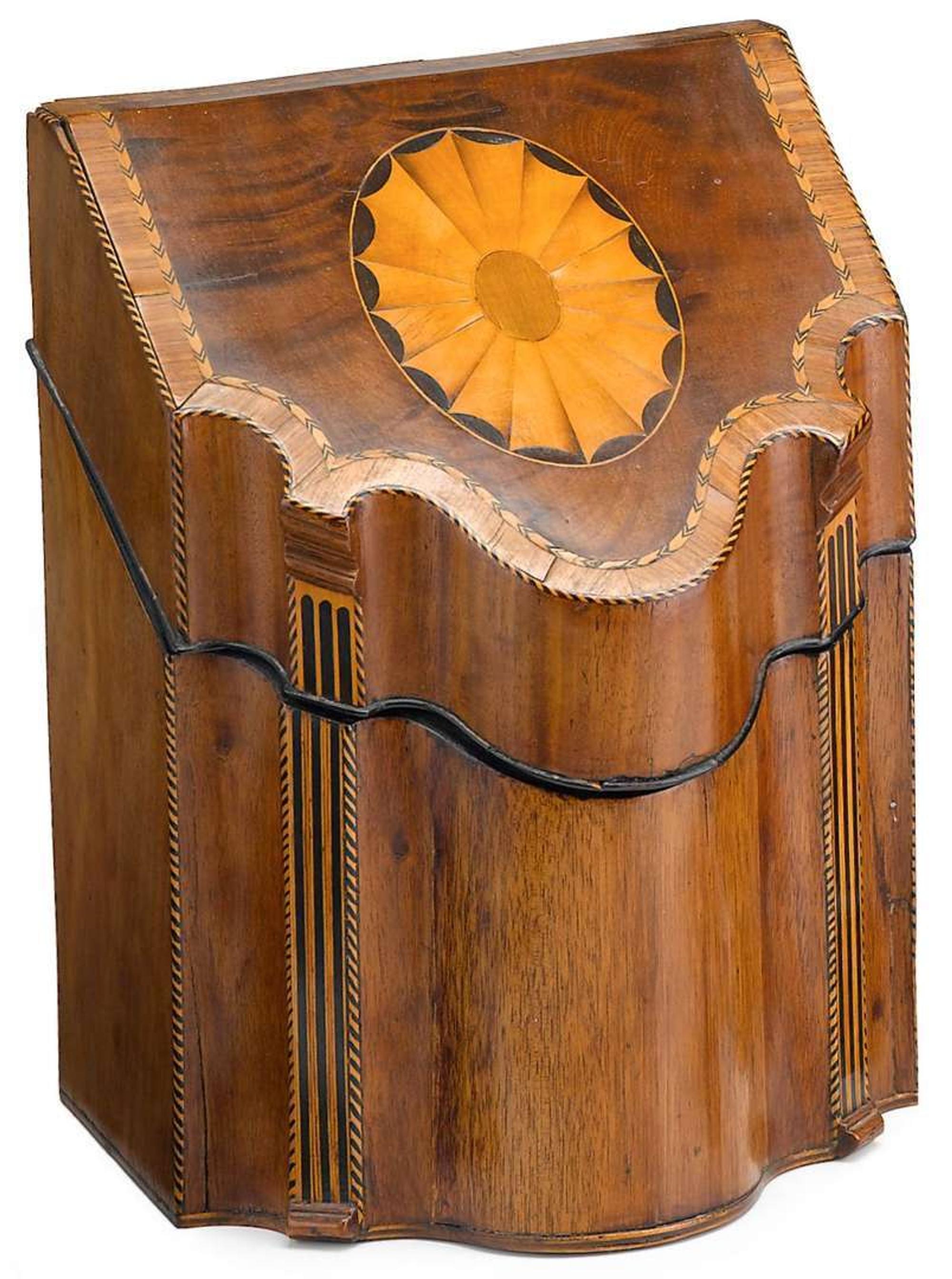 Inlaid mahogany knife box 19th century