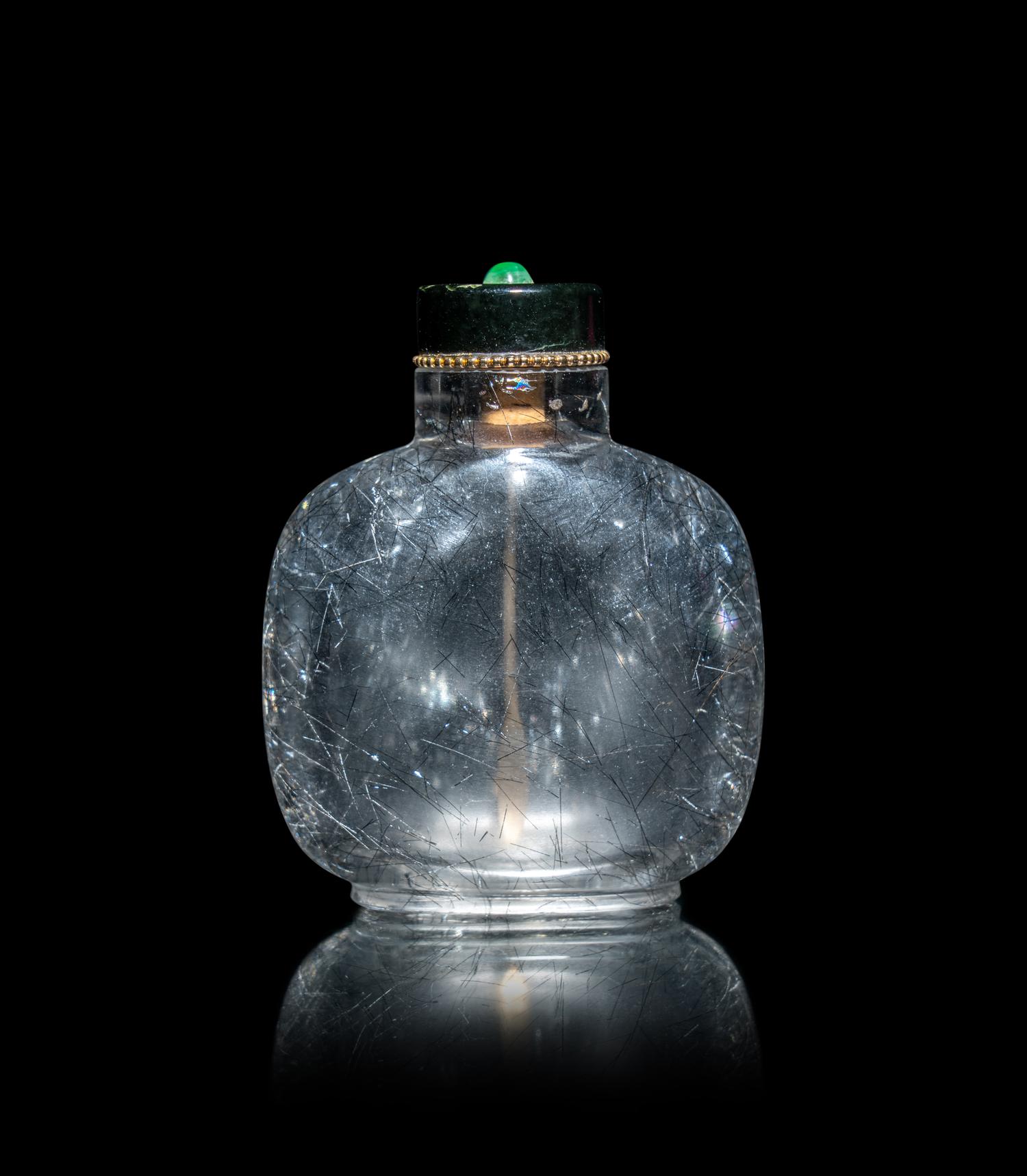 A Chinese Hair-Crystal Snuff Bottle