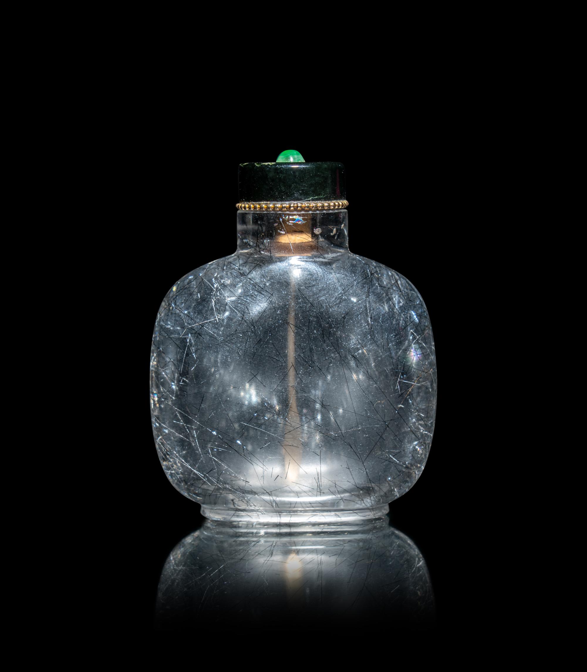 A Chinese Hair-Crystal Snuff Bottle