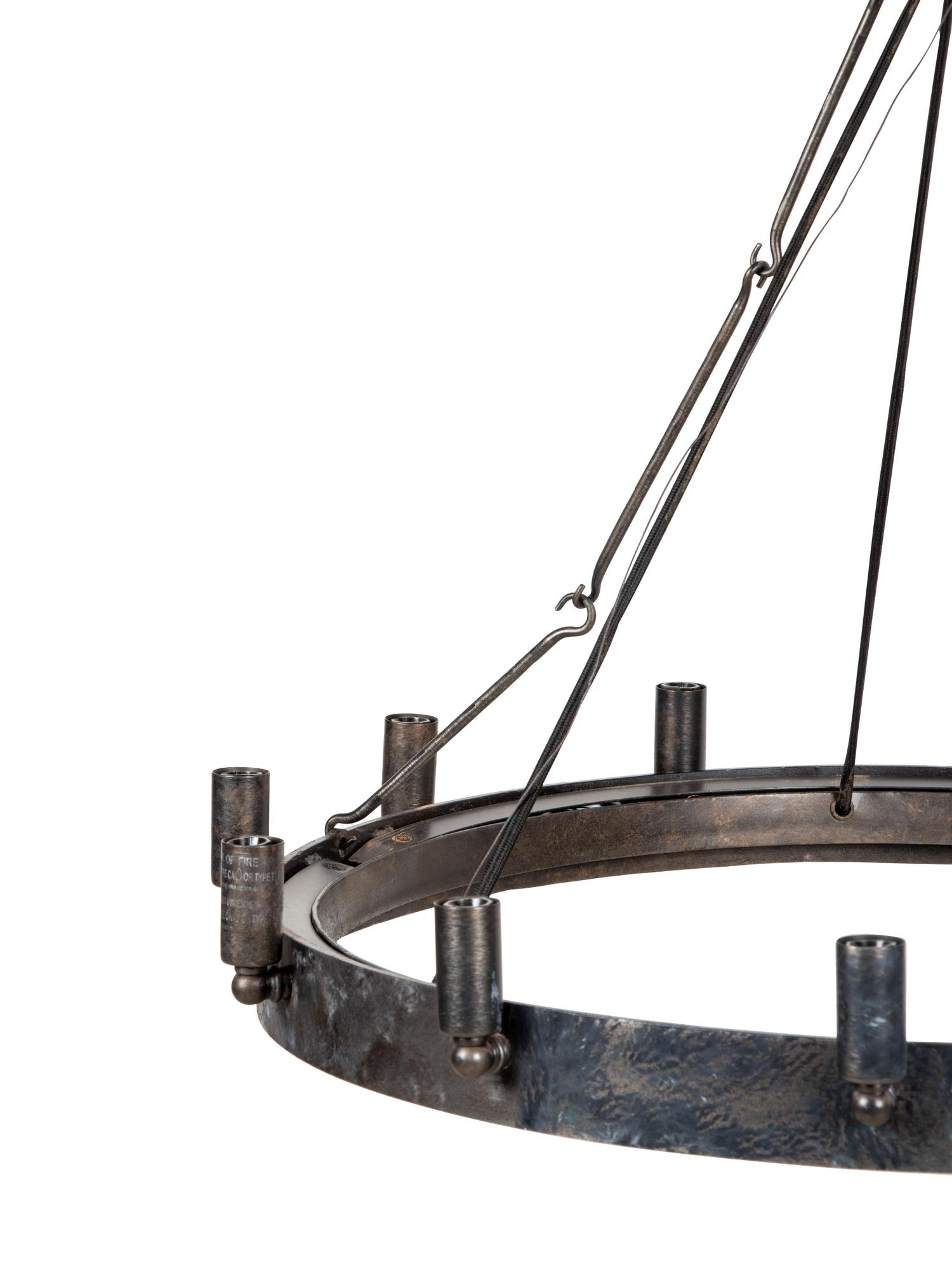 A Set of Four Twelve-Light Ring Fixtures