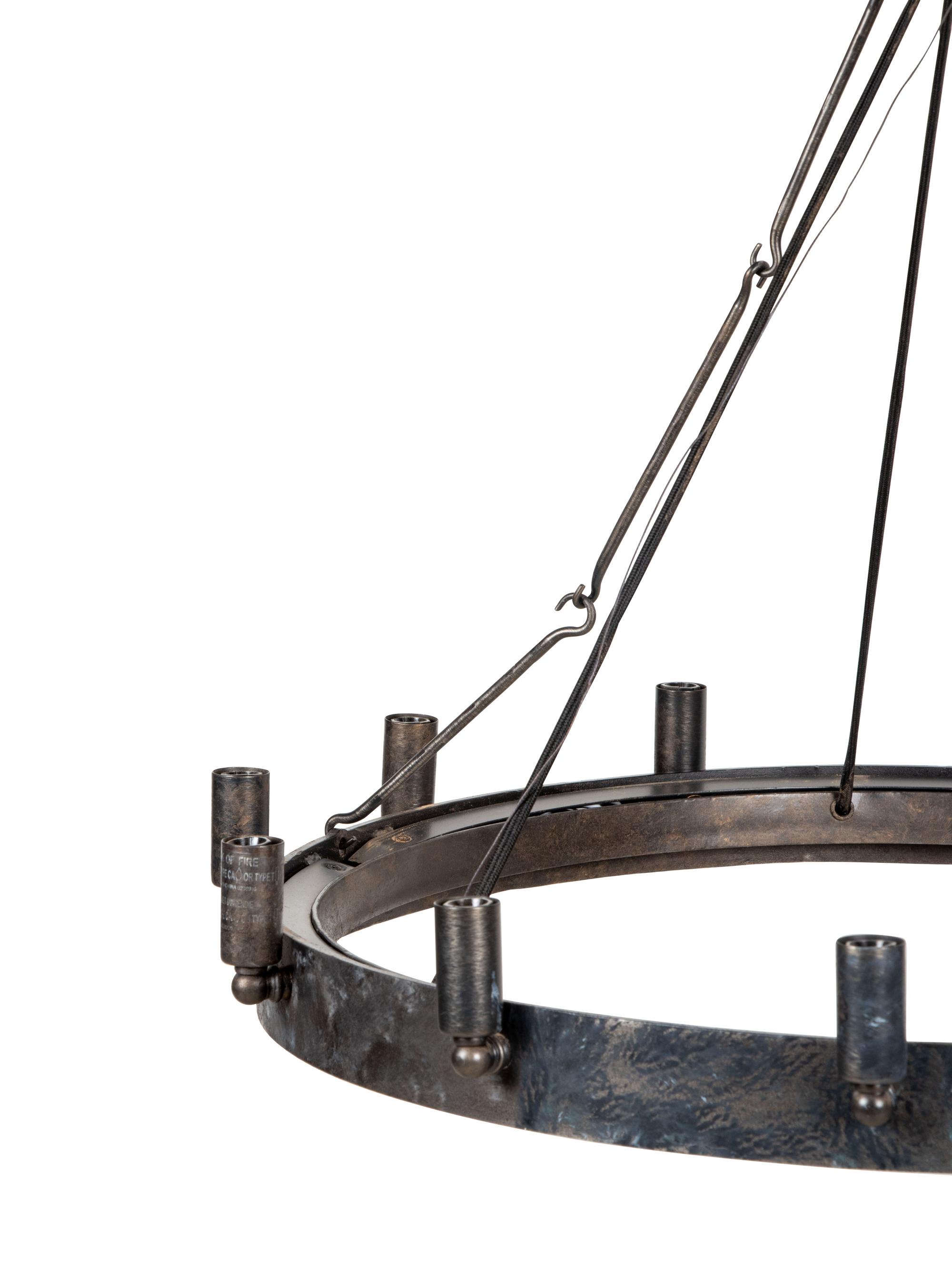 A Set of Four Twelve-Light Ring Fixtures