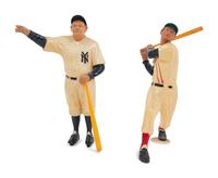 A Group of Vintage 1950s Babe Ruth and Ted Williams Original Hartland Statues Including Bats