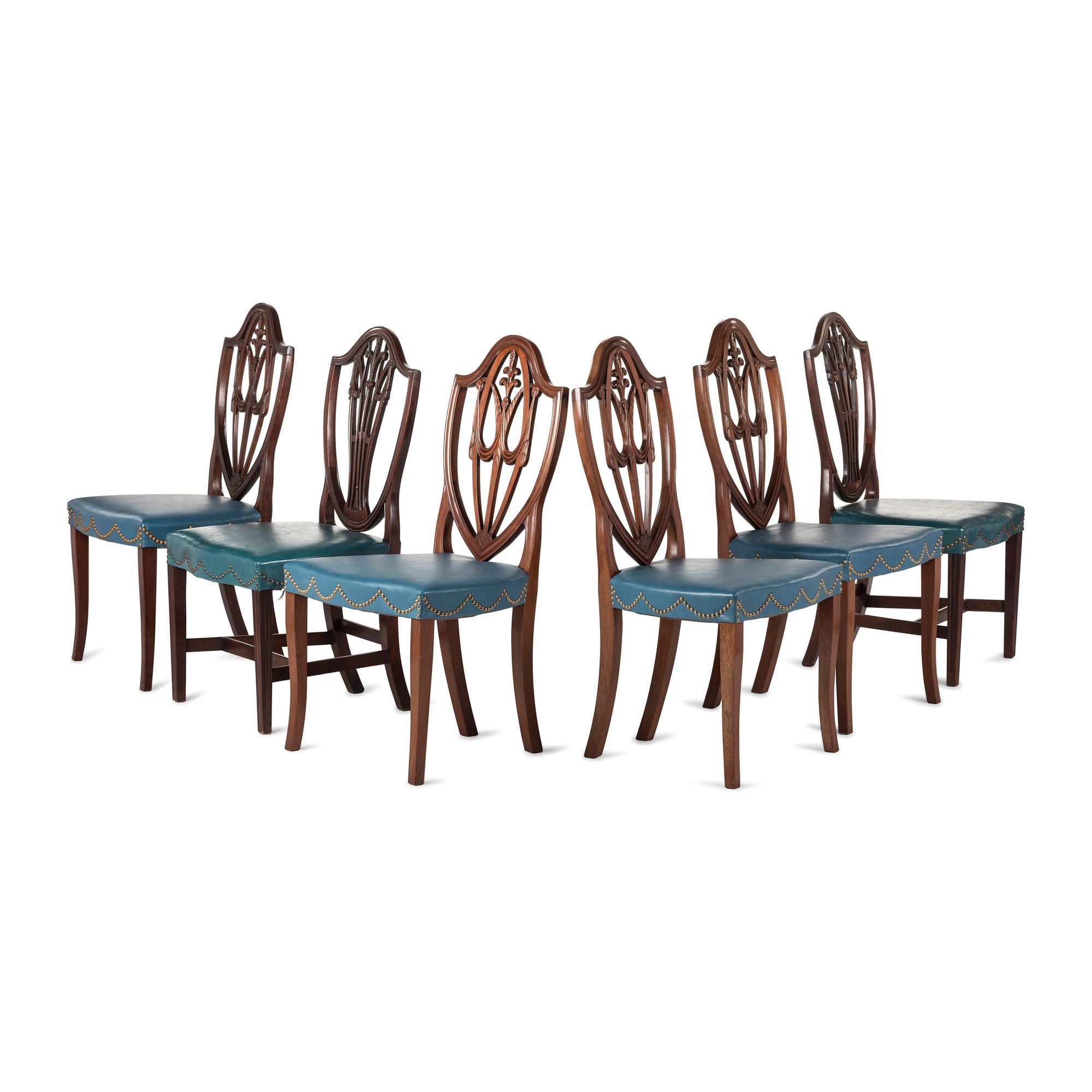 A Pair of Federal Mahogany Shield-Back Side Chairs