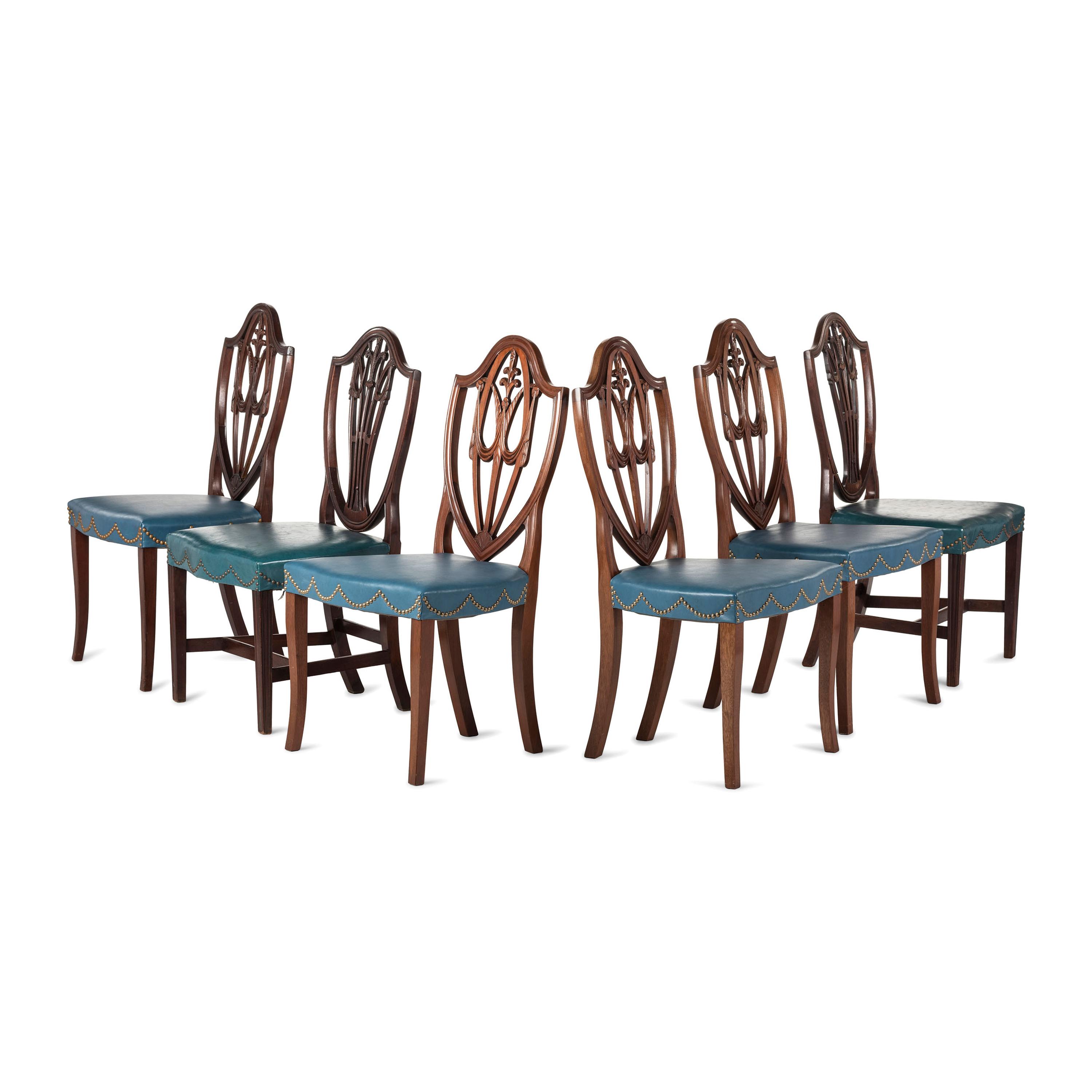 A Pair of Federal Mahogany Shield-Back Side Chairs