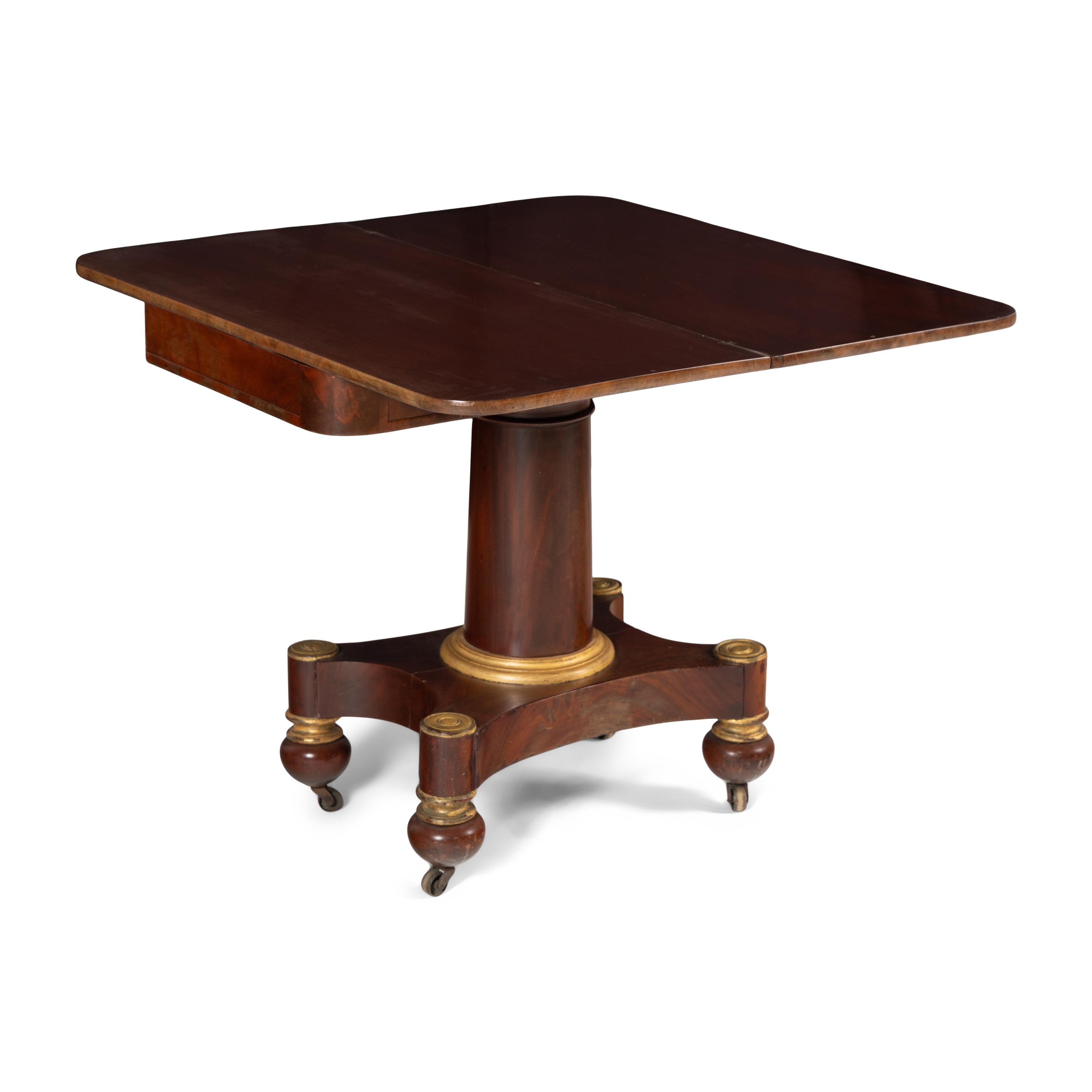 A Classical Mahogany and Parcel Gilt Game Table