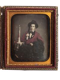 [EARLY PHOTOGRAPHY]. A group of 2 hand-tinted daguerreotypes of firefighters, including quarter plate and sixth plate images.