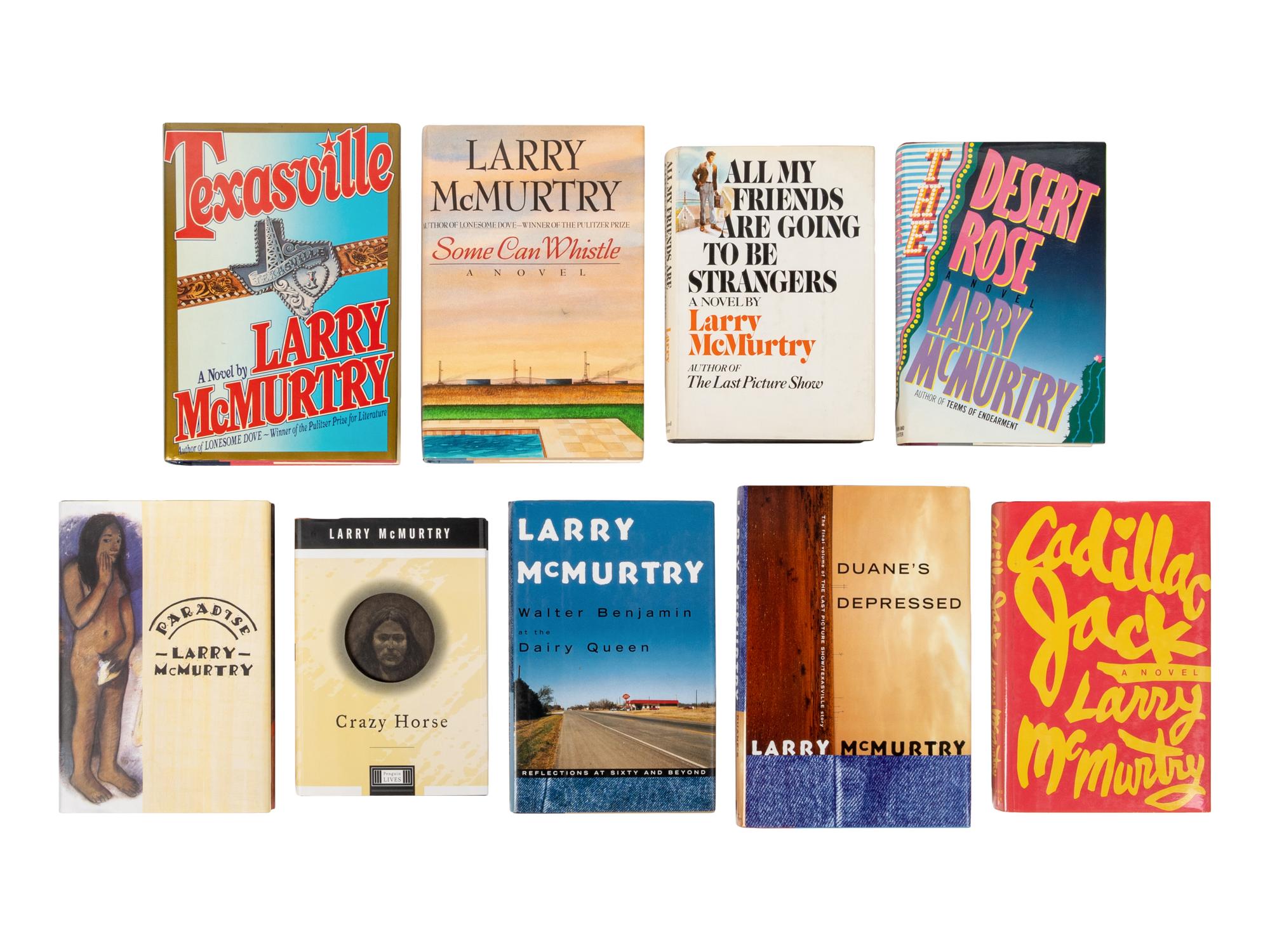 McMURTRY, Larry (1936-2021). A group of 16 works by McMurtry, ALL FIRST EDITIONS, comprising: