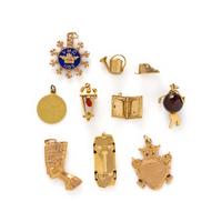 COLLECTION OF YELLOW GOLD CHARMS