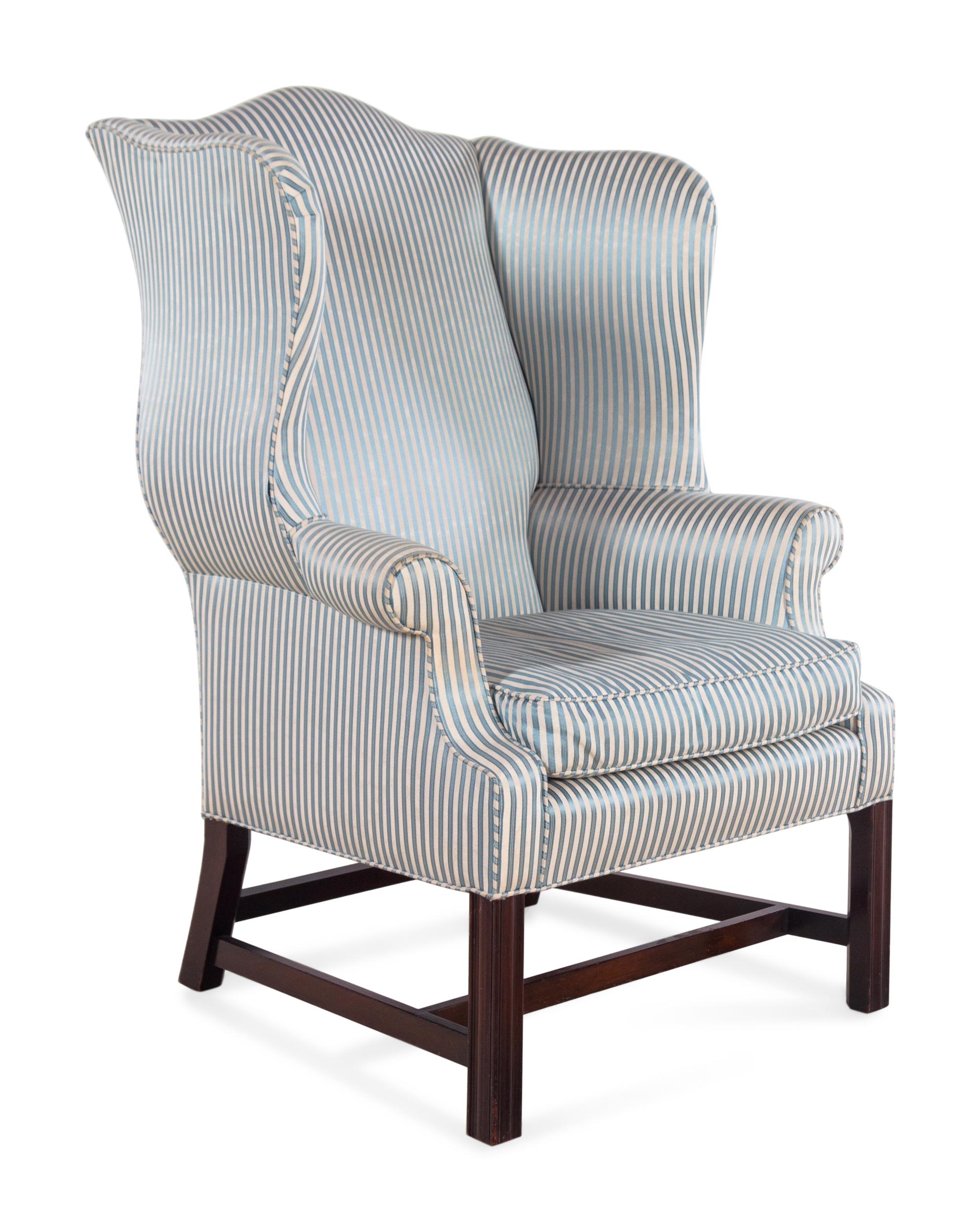 A George III Style Mahogany Wingback Armchair