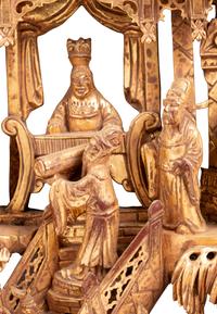A Southeast Asian Pierce Carved Giltwood Panel