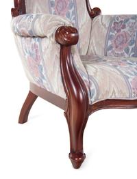 A Pair of Victorian Style Carved Walnut Armchairs