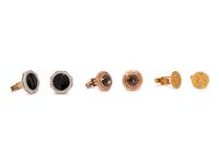 A Collection of 14 Karat Yellow Gold and Multigem Cufflinks,