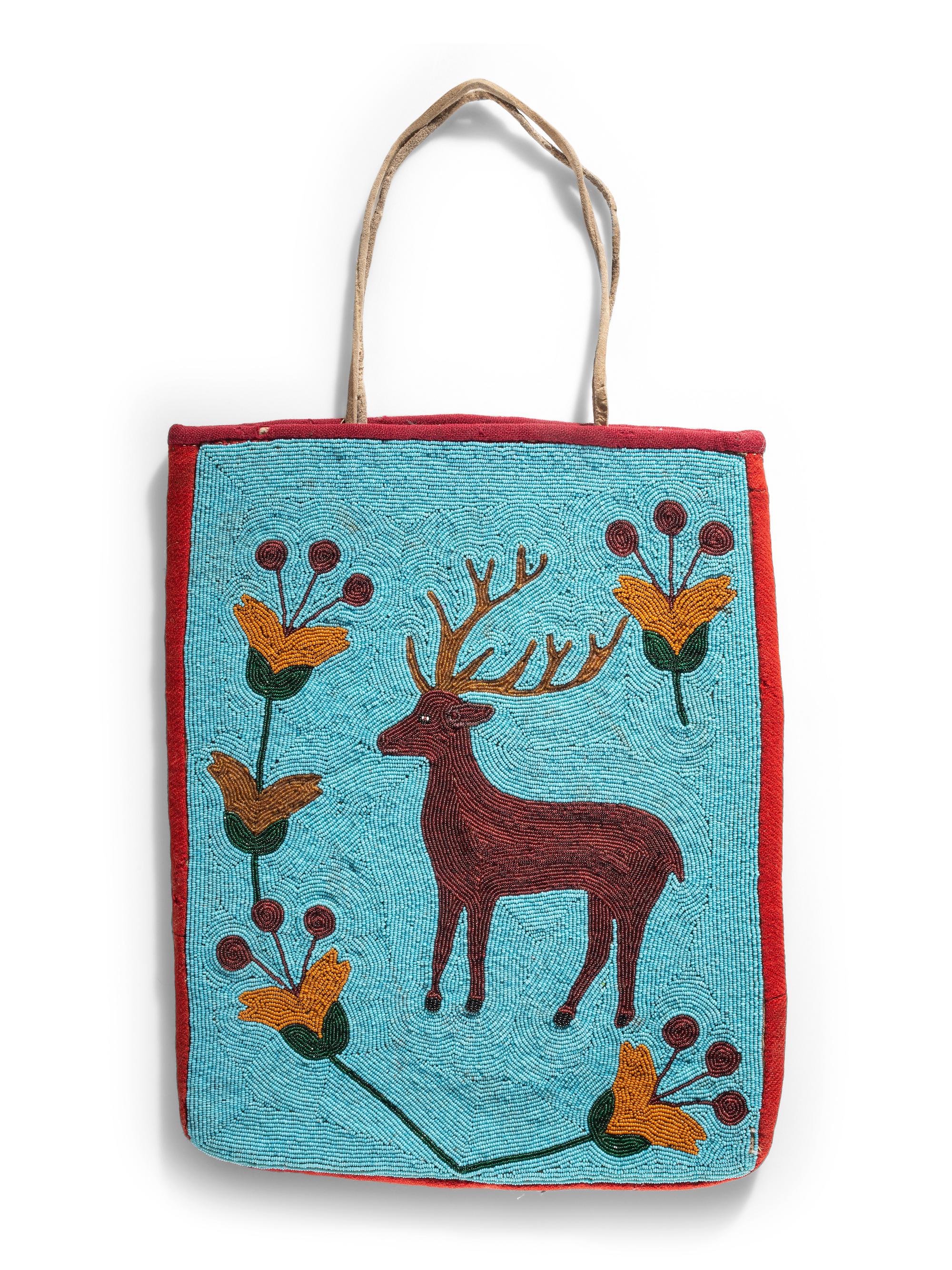 Plateau Pictorial Flat Bag, with Curvilinear Beadwork