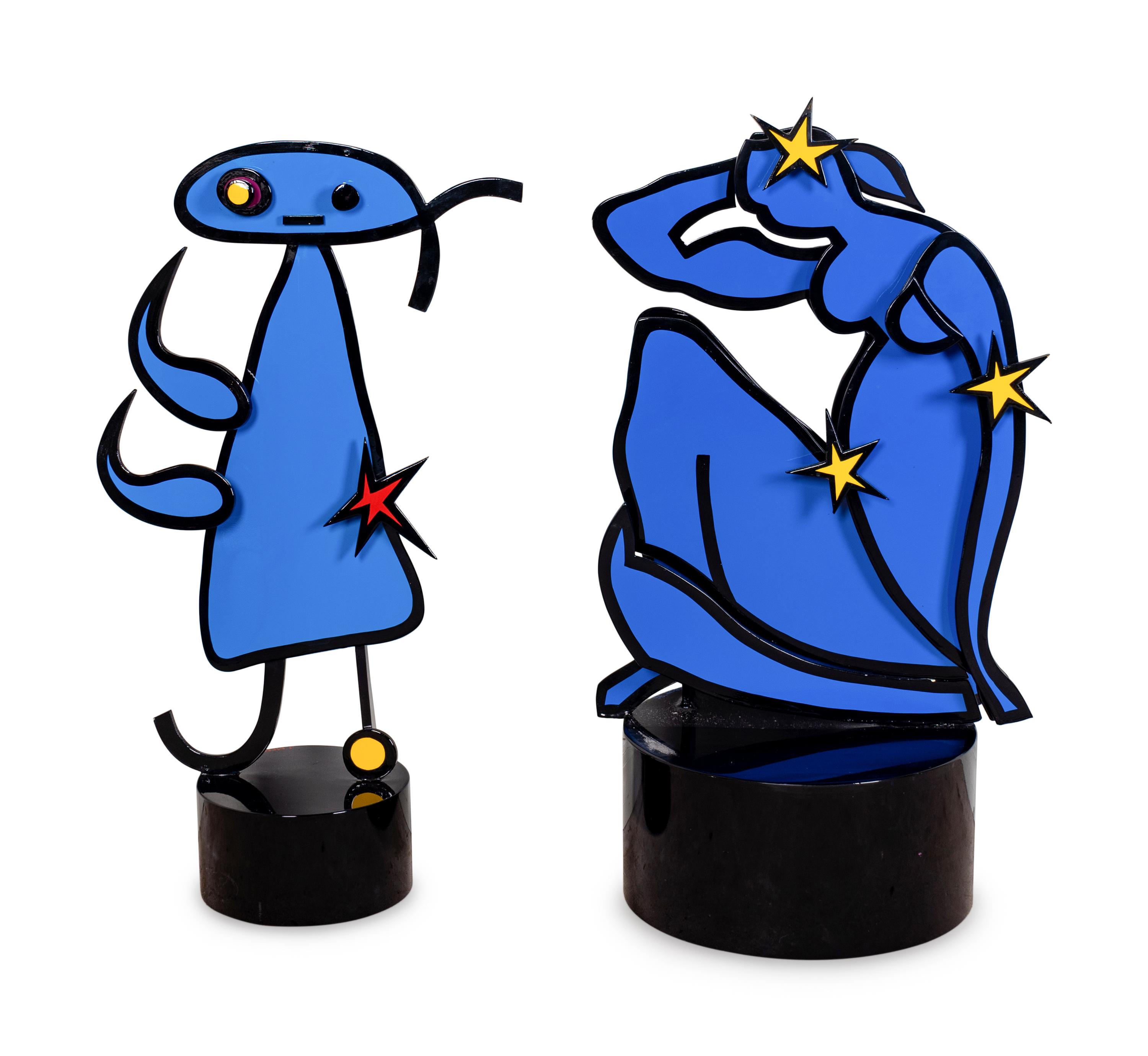 Two Painted Aluminum Sculptures after Matisse and Miro