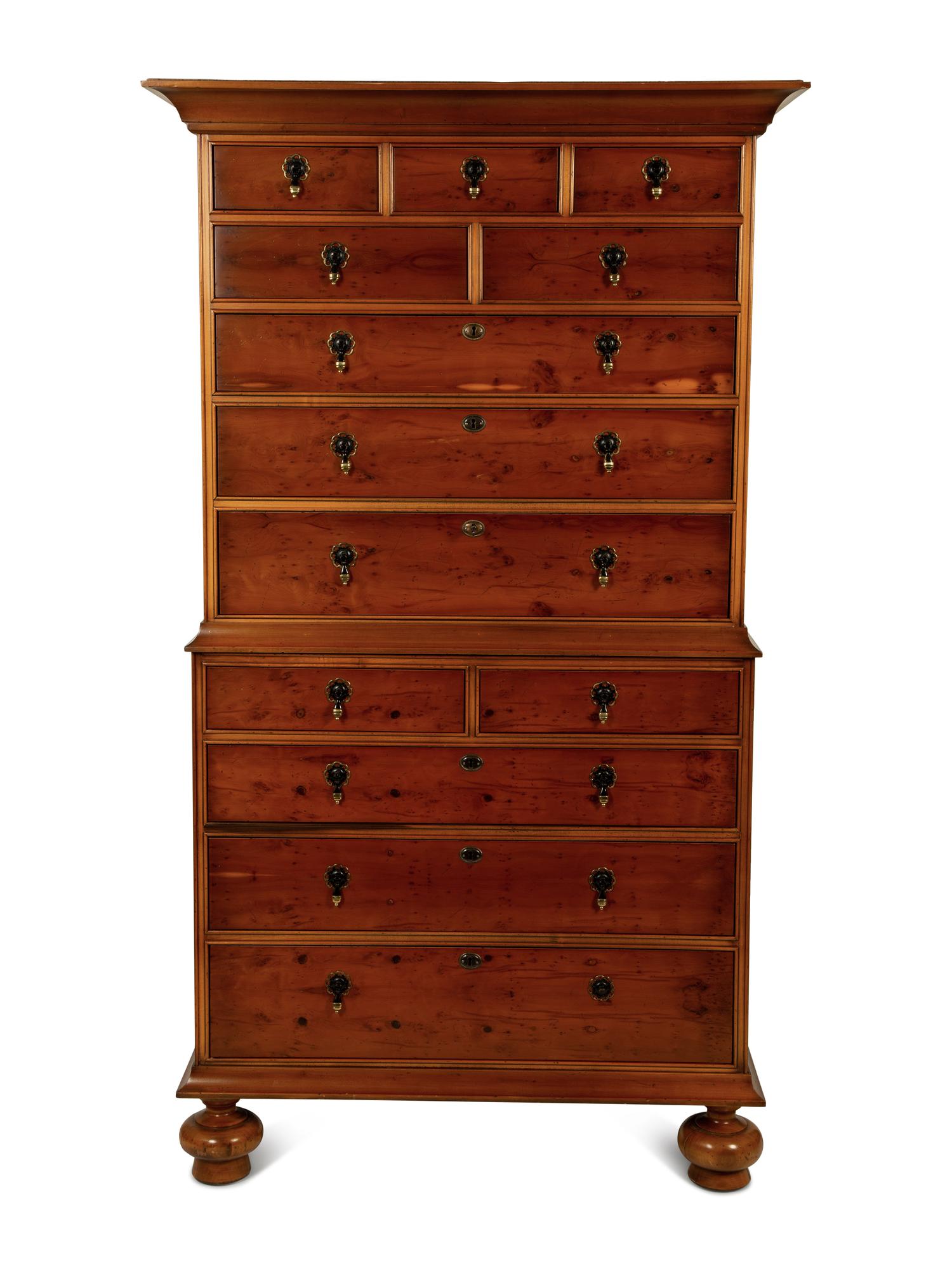 A George II Style Chest-on-Chest — 20TH CENTURY