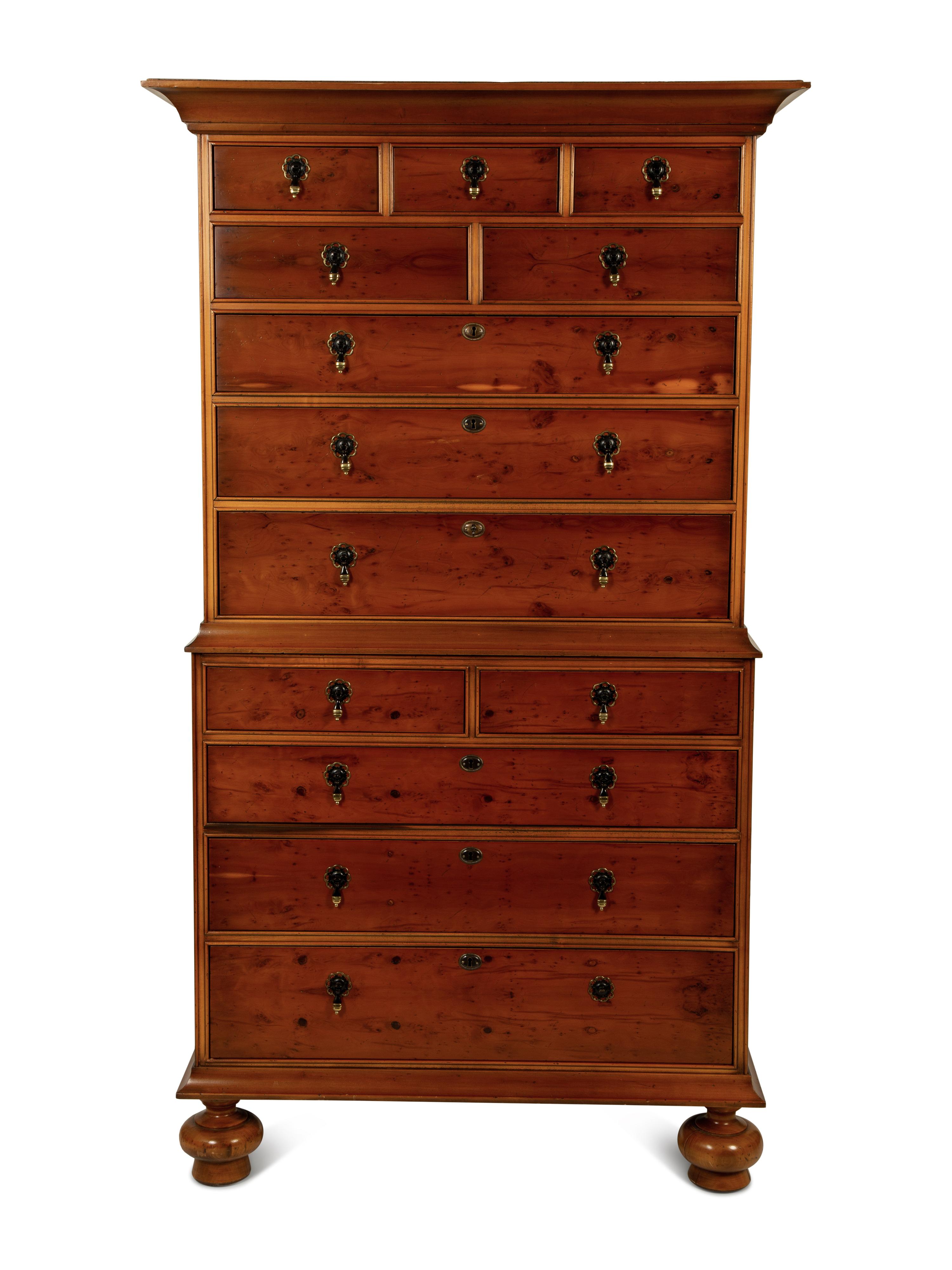 A George II Style Chest-on-Chest — 20TH CENTURY