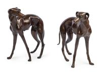 A Pair of Bronze Whippets
