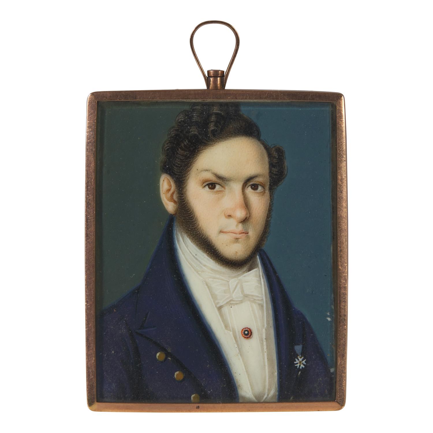 German School 19th Century, A Portrait Miniature of a Gentleman