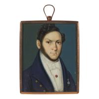 German School 19th Century, A Portrait Miniature of a Gentleman