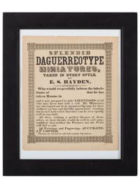 [EARLY PHOTOGRAPHY]. Hayden, E.S. Splendid Daguerreotype Miniatures, Taken in Every Style.