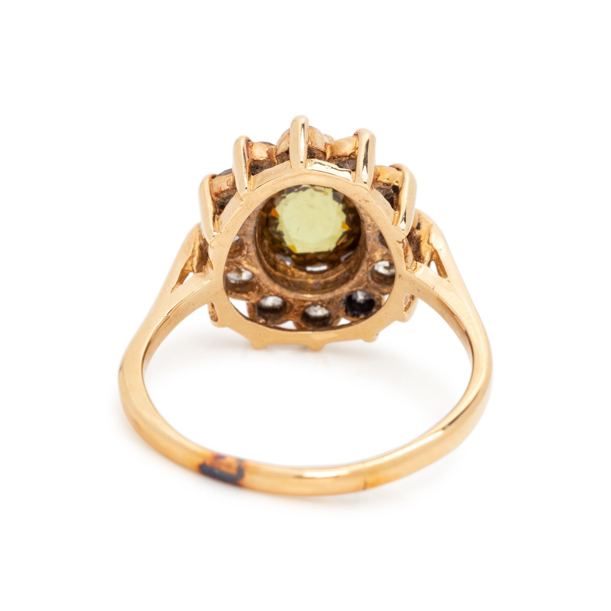 SPHENE AND DIAMOND RING
