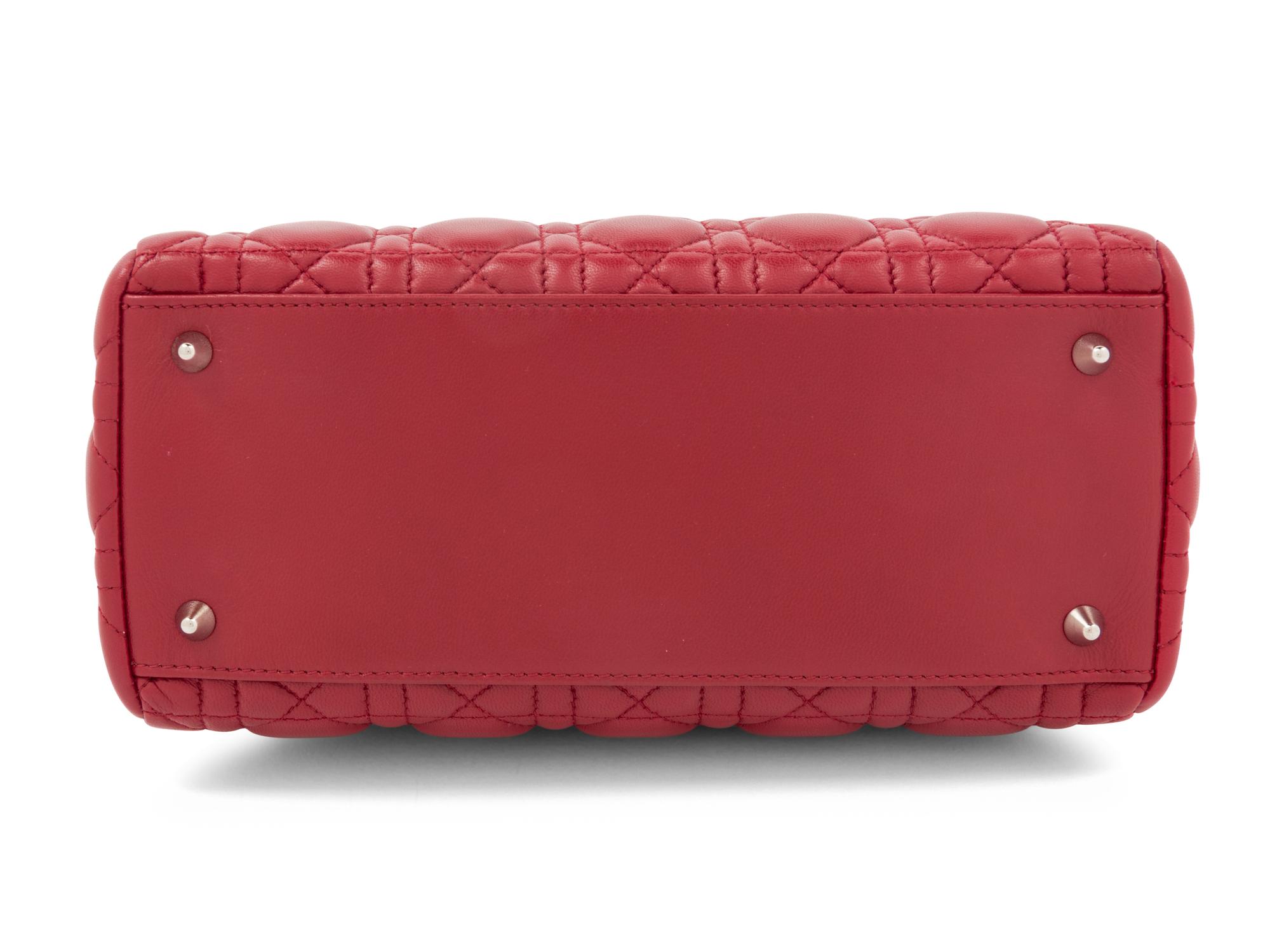 Christian Dior Red Leather Cannage Small Lady Dior Bag, 2008