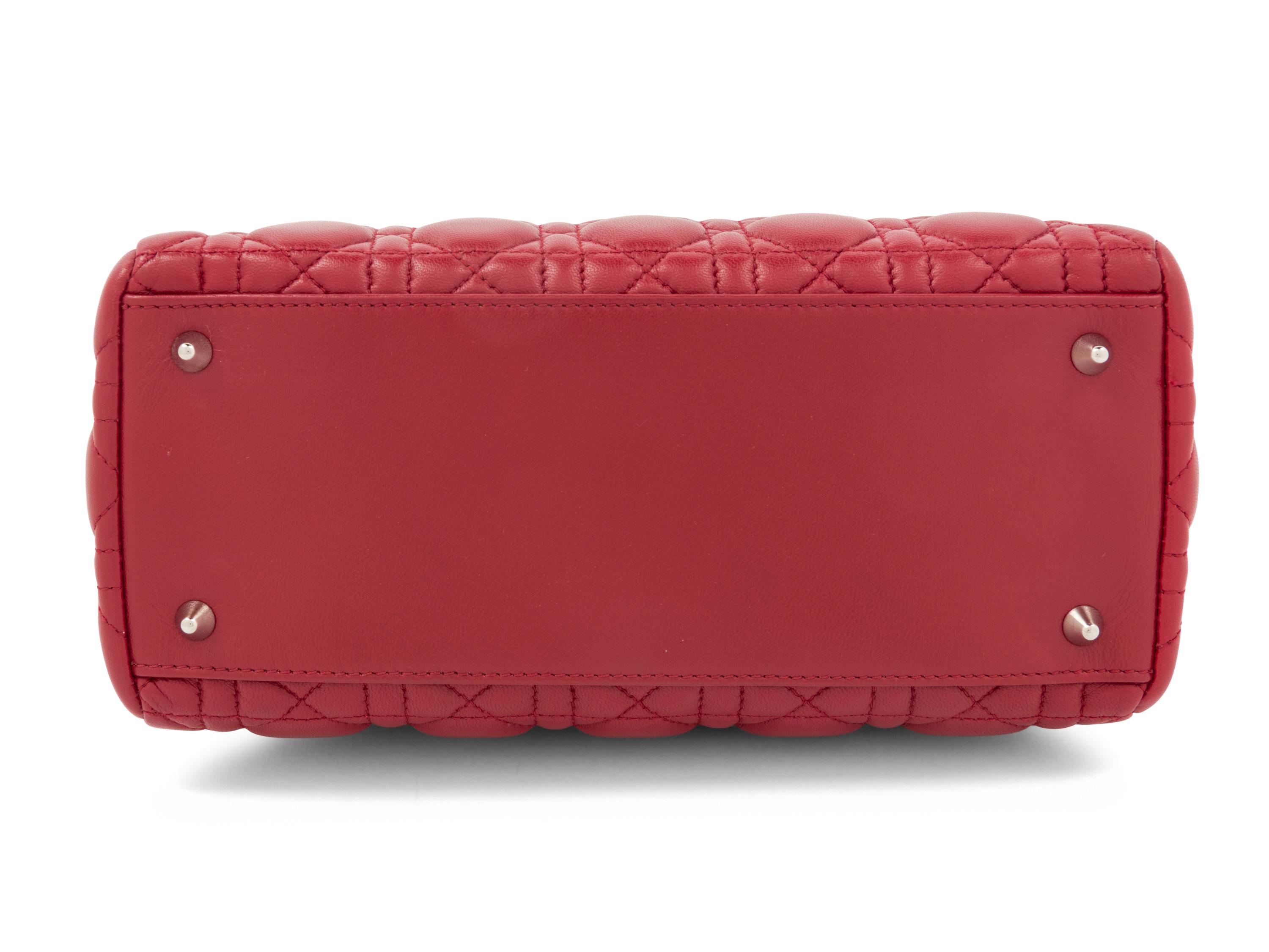 Christian Dior Red Leather Cannage Small Lady Dior Bag, 2008
