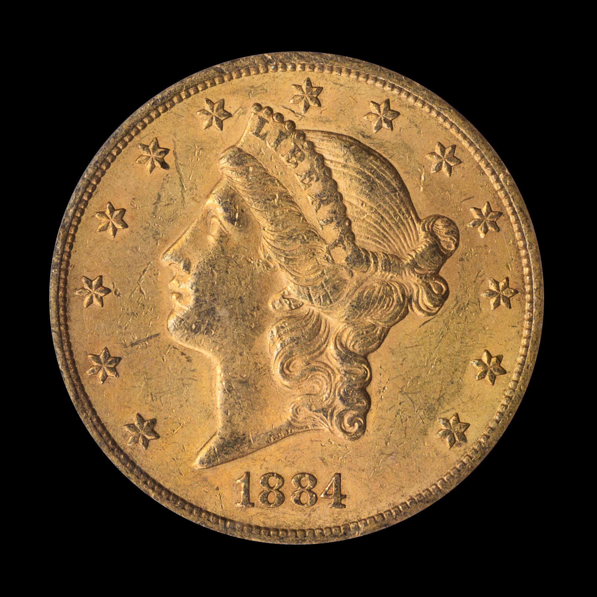 A United States 1884-CC Liberty Head $20 Gold Coin