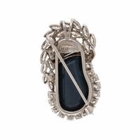Opal, Diamond, and Platinum Pendant Brooch