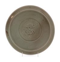 A Longquan Celadon Porcelain 'Double Fish' Plate