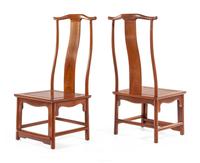 Four Chinese Hardwood Dining Chairs, Dengguayi