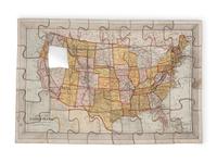 A New Dissected Map of the United States and a Box of Picture Cubes
