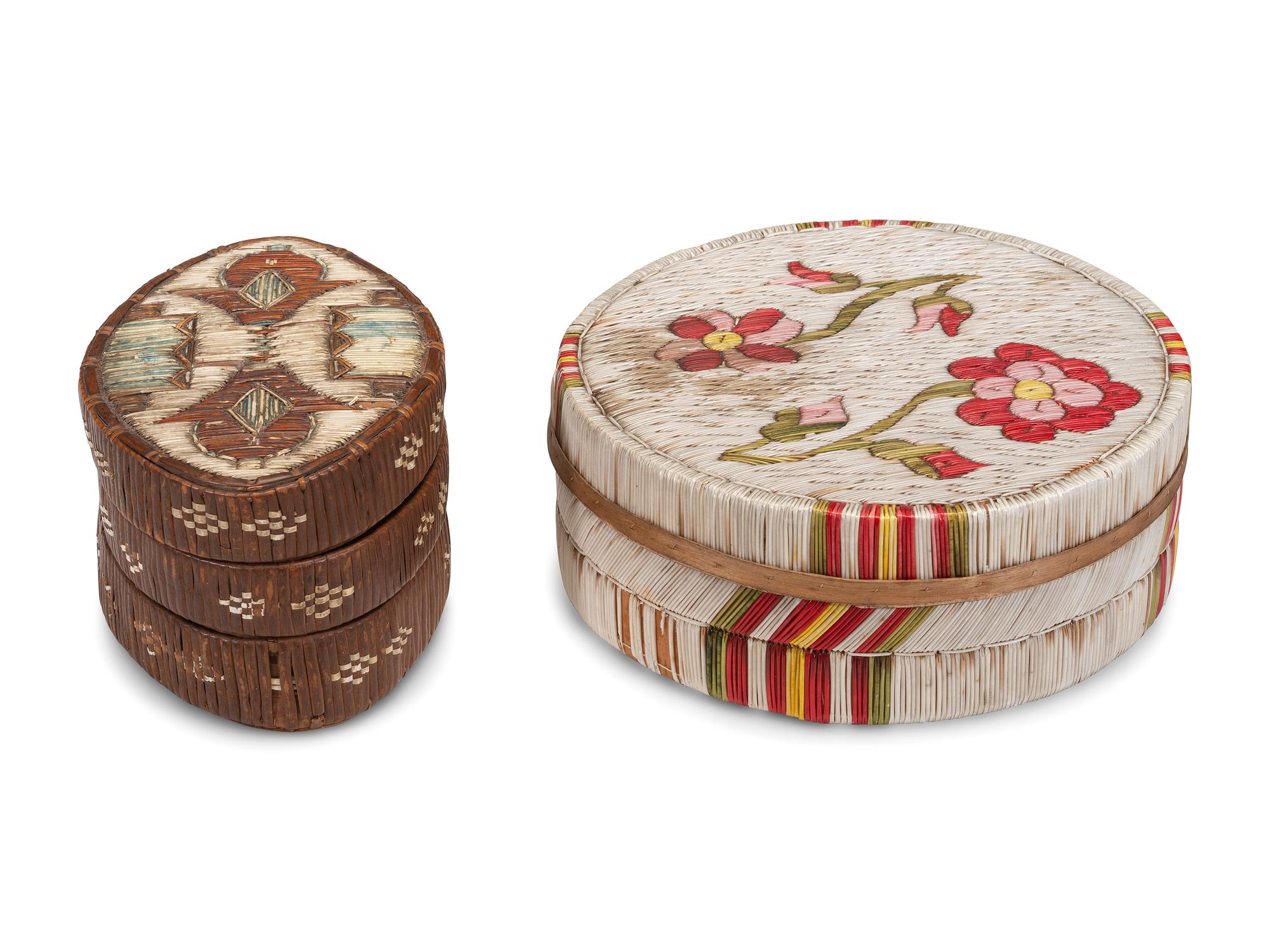 Northeastern Quilled Birch Bark Boxes