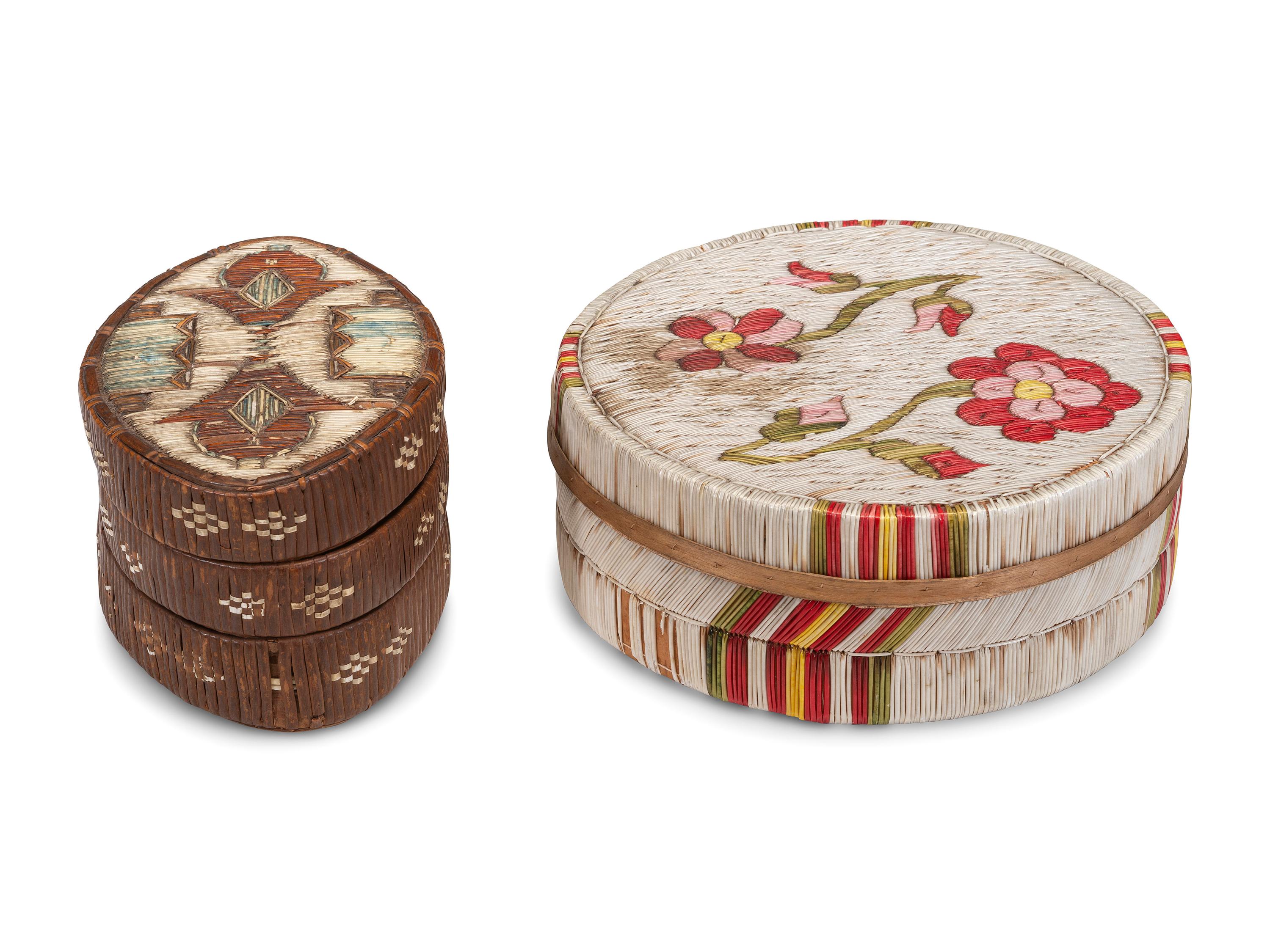 Northeastern Quilled Birch Bark Boxes