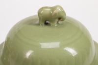 A Pair of Chinese Celadon-Glazed Porcelain Meiping Vases and Covers