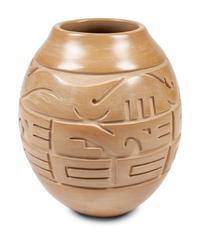 Carved Pottery Jar