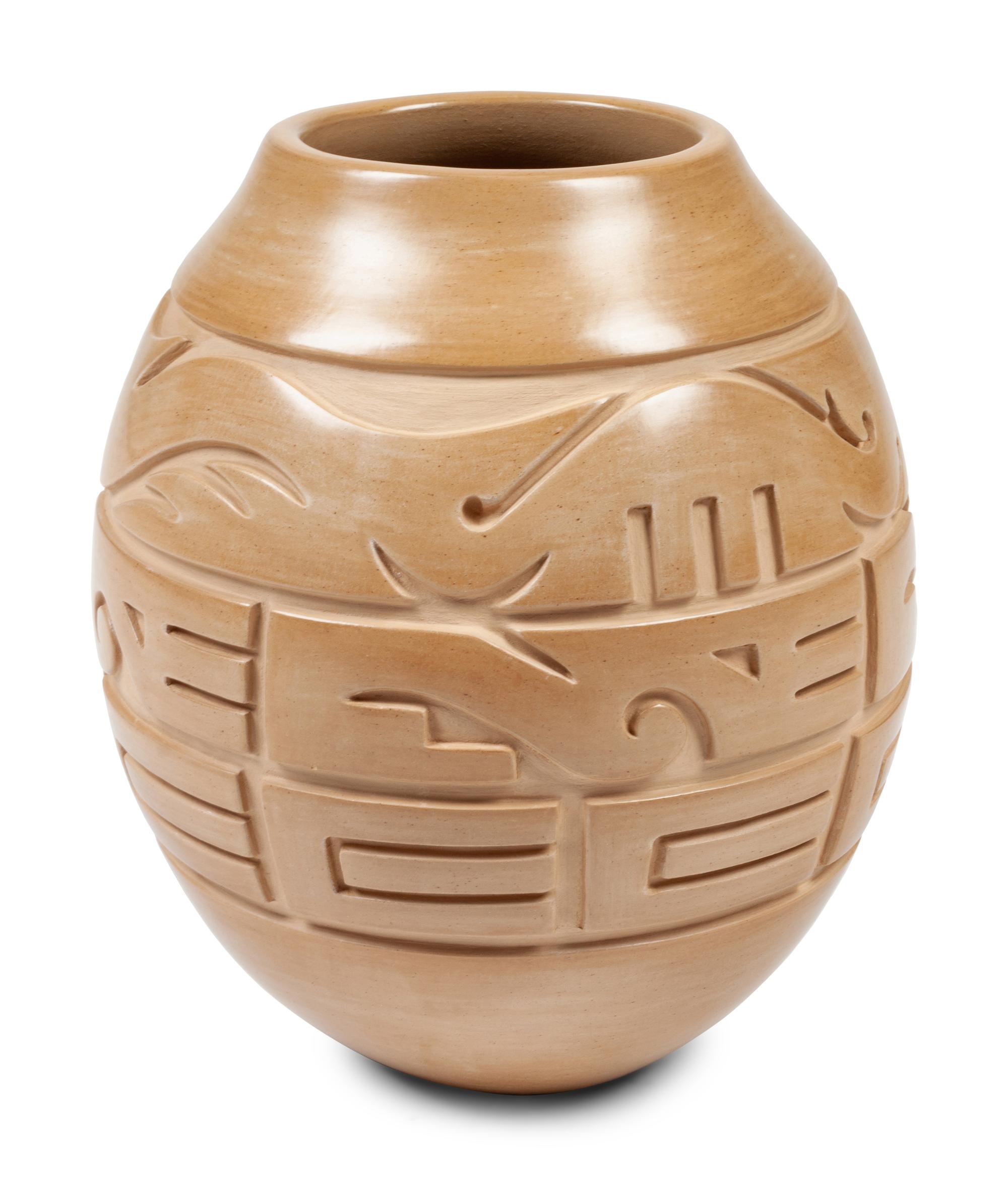Carved Pottery Jar