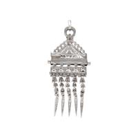 DIAMOND, BLACK ONYX, AND WHITE GOLD PENDANT NECKLACE