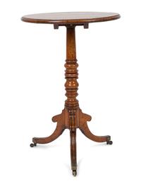 A Wiliam IV Pollard Oak Tilt Top Tripod Table — 19TH CENTURY