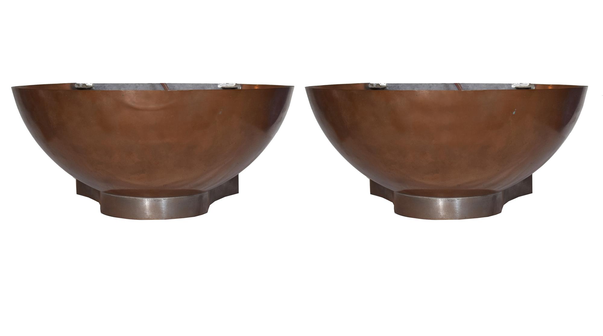 A Pair of Copper and Iron Wall Sconces 15.5" W x 15.5" D x 7.5" H — England, Circa 1920